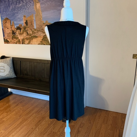 Liz Claiborne Cotton Dress Empire Waist- Black - Picture 3 of 6